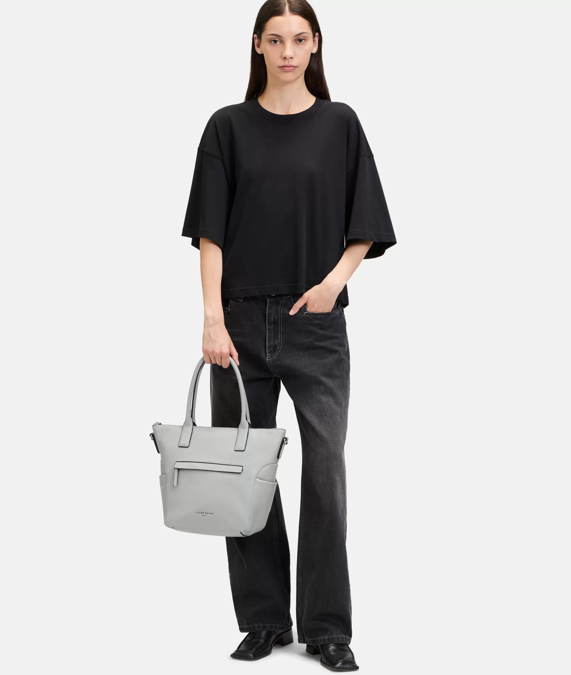LIEBESKIND BERLIN  Ledertaschen | Schultertaschen<Annie Satchel M taubengrau