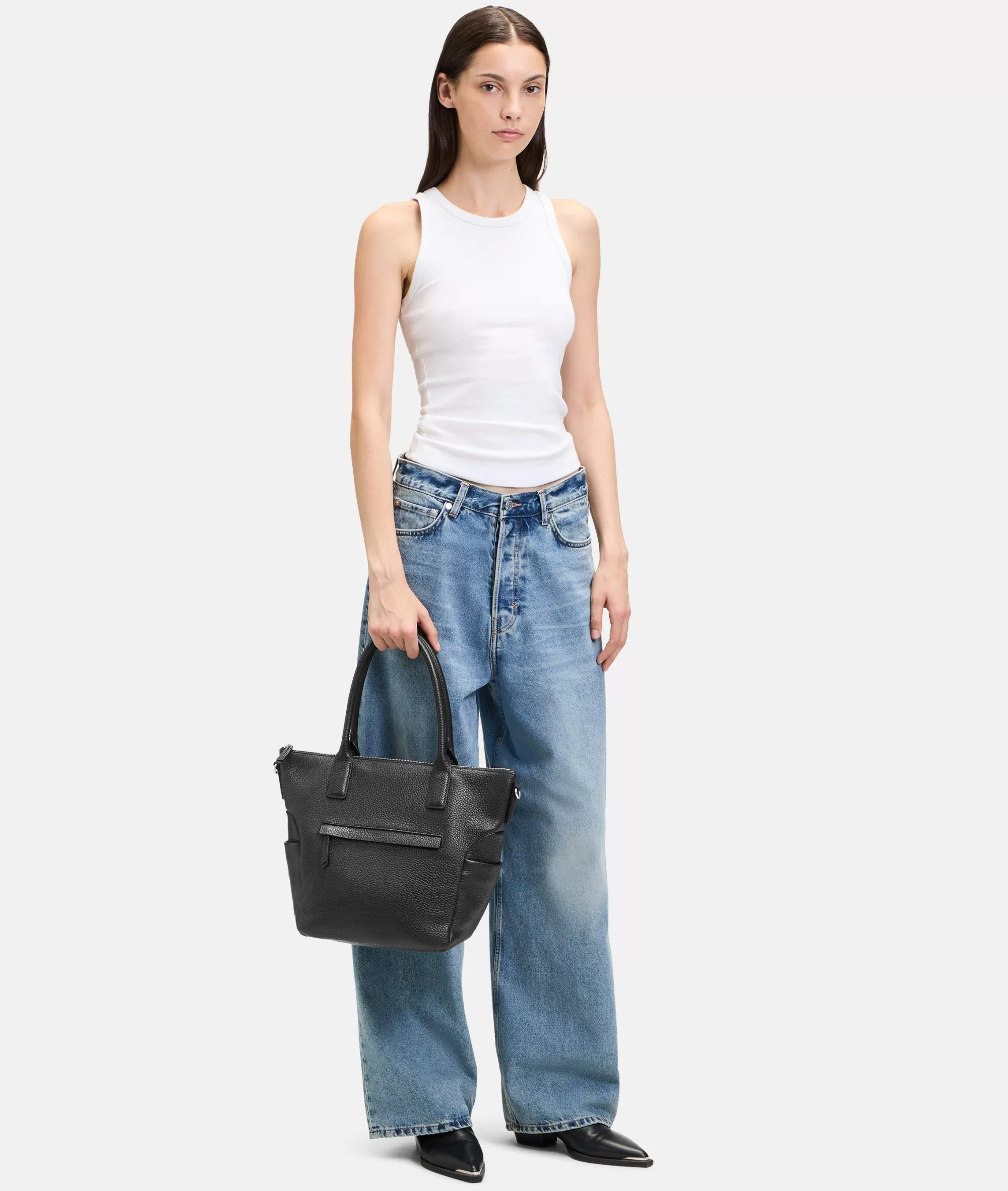 LIEBESKIND BERLIN  Ledertaschen | Schultertaschen<Annie Satchel M schwarz