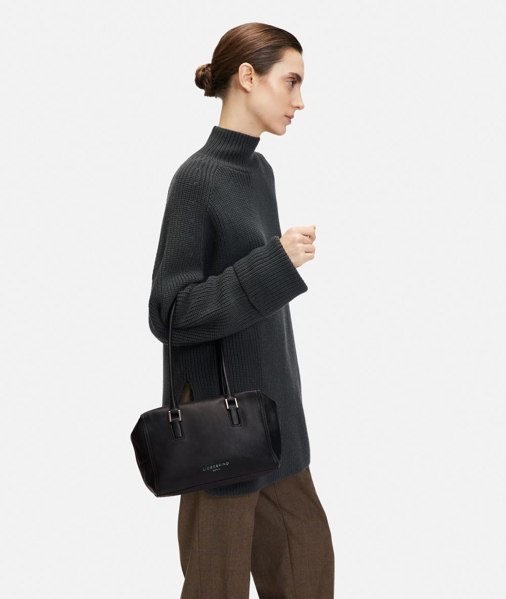 LIEBESKIND BERLIN  Ledertaschen | Schultertaschen<Archive Kayla Satchel S schwarz
