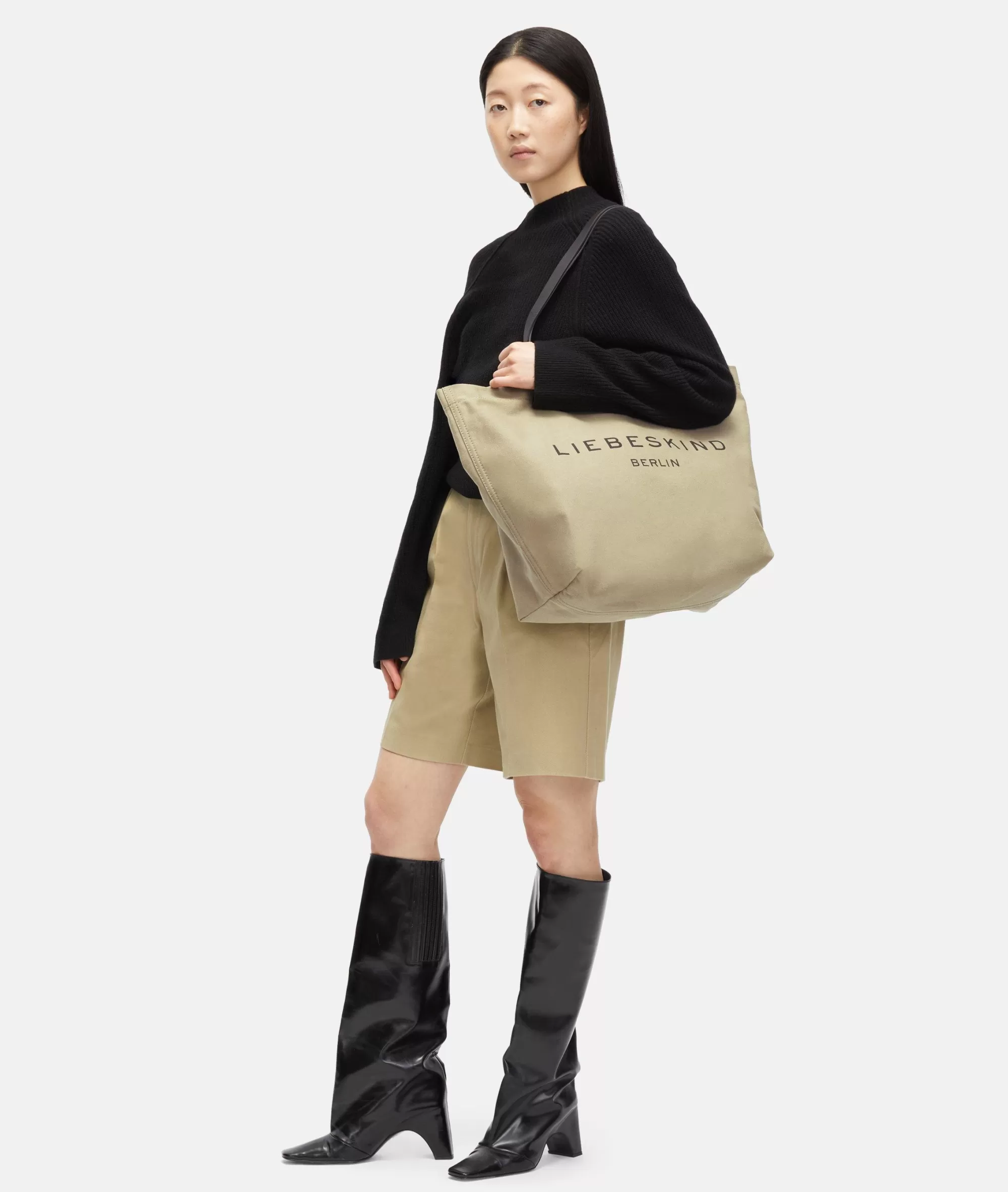 LIEBESKIND BERLIN  Bestseller | Ledertaschen<Aurora Shopper Canvas sandstein