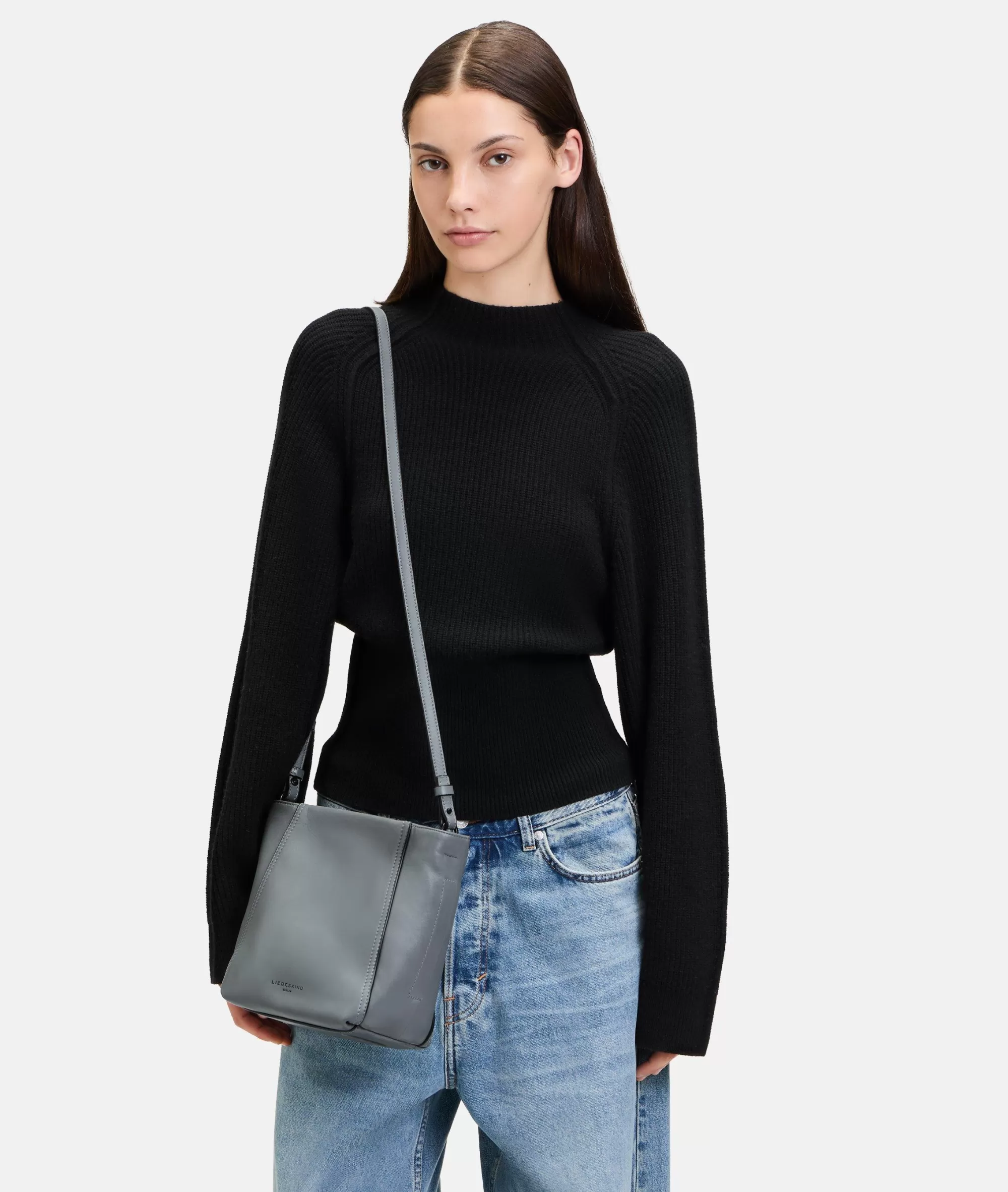 LIEBESKIND BERLIN  Ledertaschen | Schultertaschen<Chudy Hobo S grau