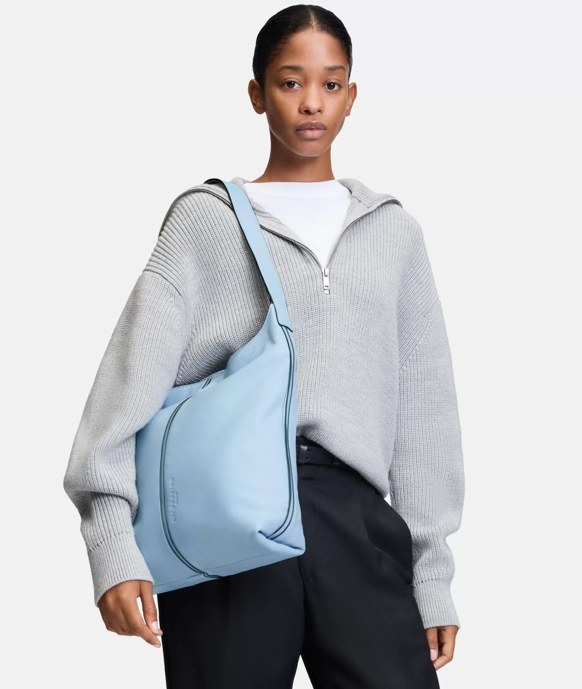LIEBESKIND BERLIN  Ledertaschen | Schultertaschen<Demi Crossbody M himmelblau