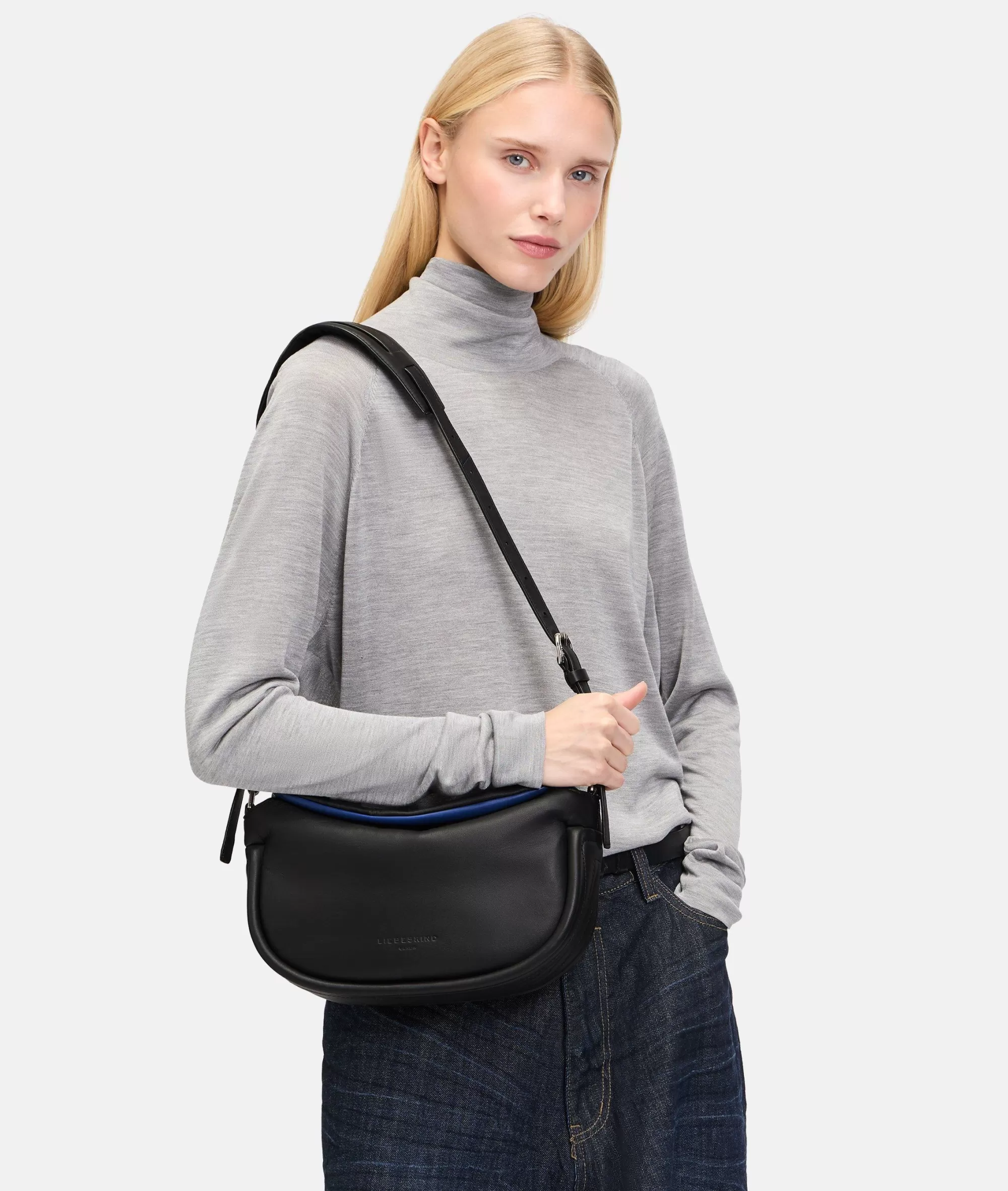 LIEBESKIND BERLIN  Ledertaschen | Schultertaschen<Fab Hobo M schwarz
