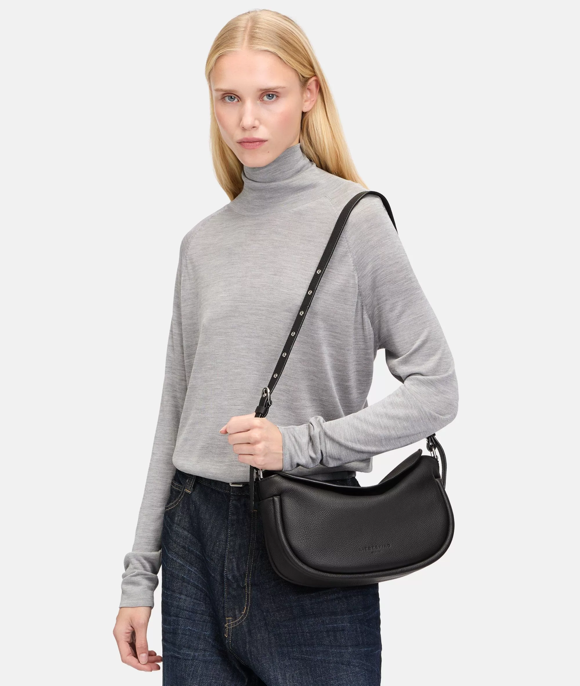 LIEBESKIND BERLIN  Ledertaschen | Schultertaschen<Fab Hobo M schwarz
