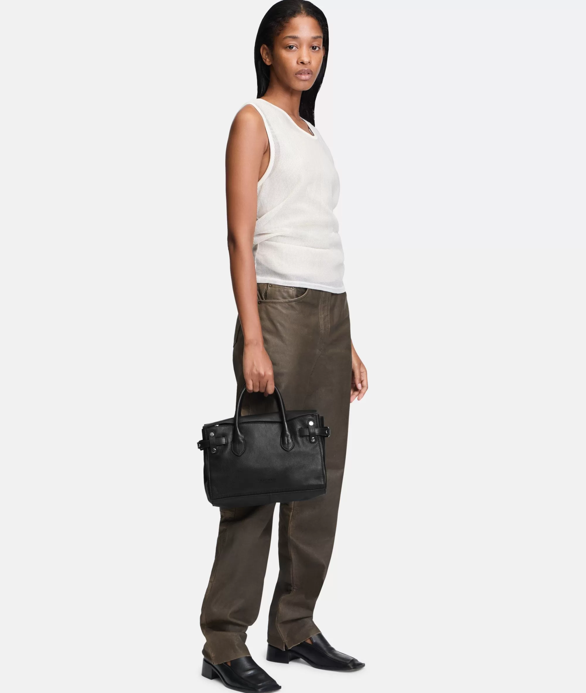 LIEBESKIND BERLIN  Ledertaschen | Schultertaschen<Gloria Satchel M schwarz
