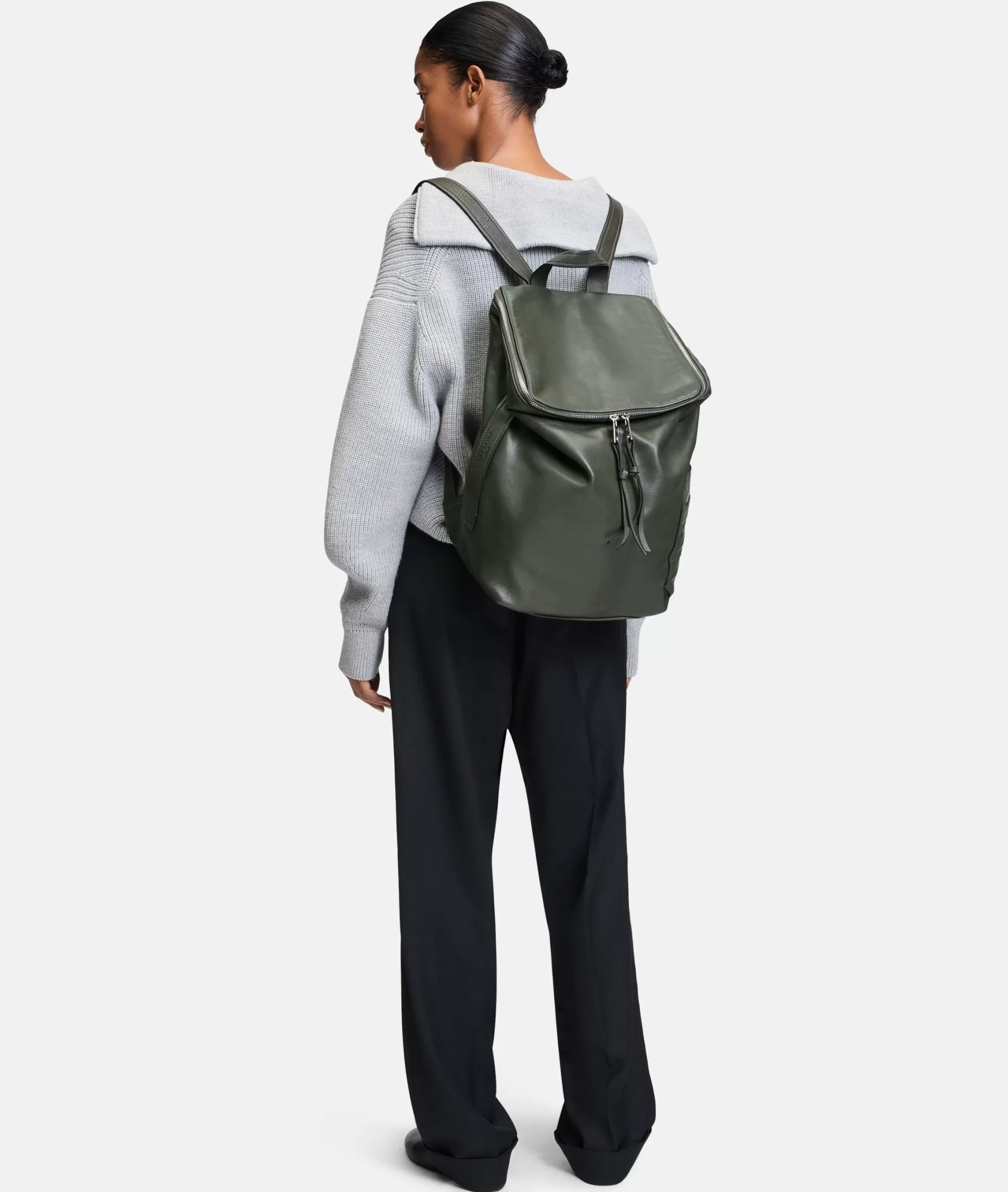LIEBESKIND BERLIN  Rucksäcke | Ledertaschen<Hera Backpack L olivgrün