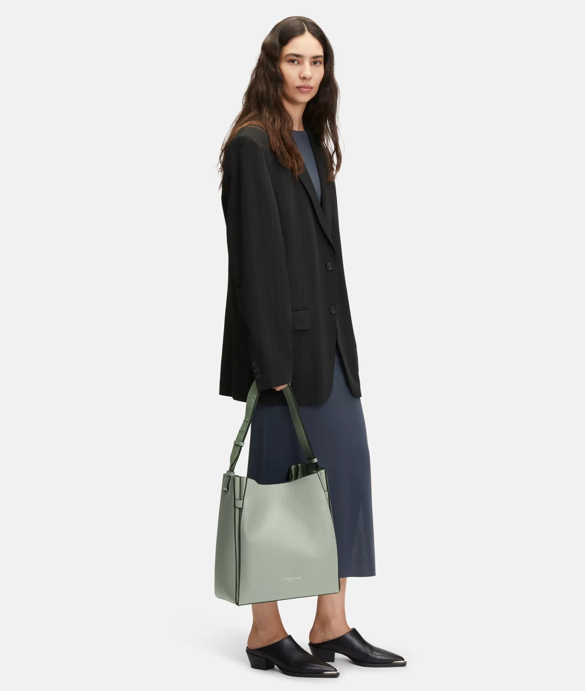 LIEBESKIND BERLIN  Business Bags | Ledertaschen<Hilla Hobo L salbeigrün