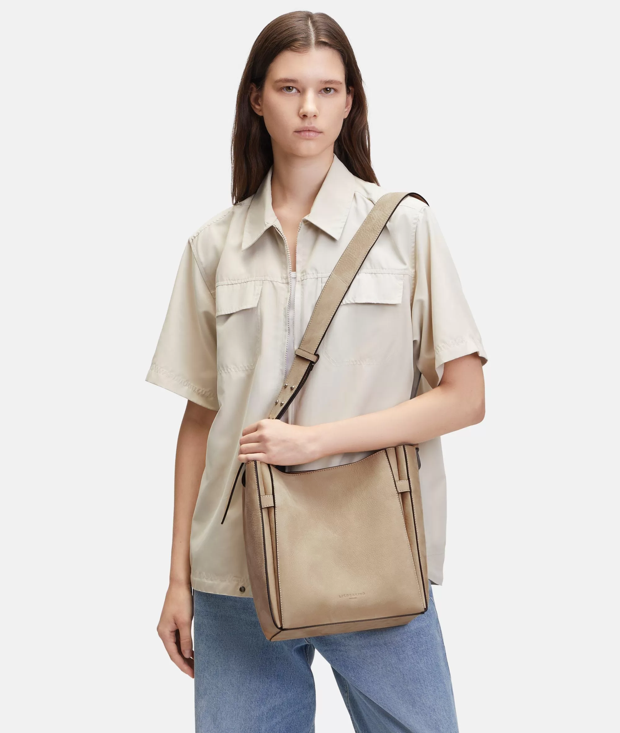 LIEBESKIND BERLIN  Business Bags | Ledertaschen<Hilla Hobo M sandstein