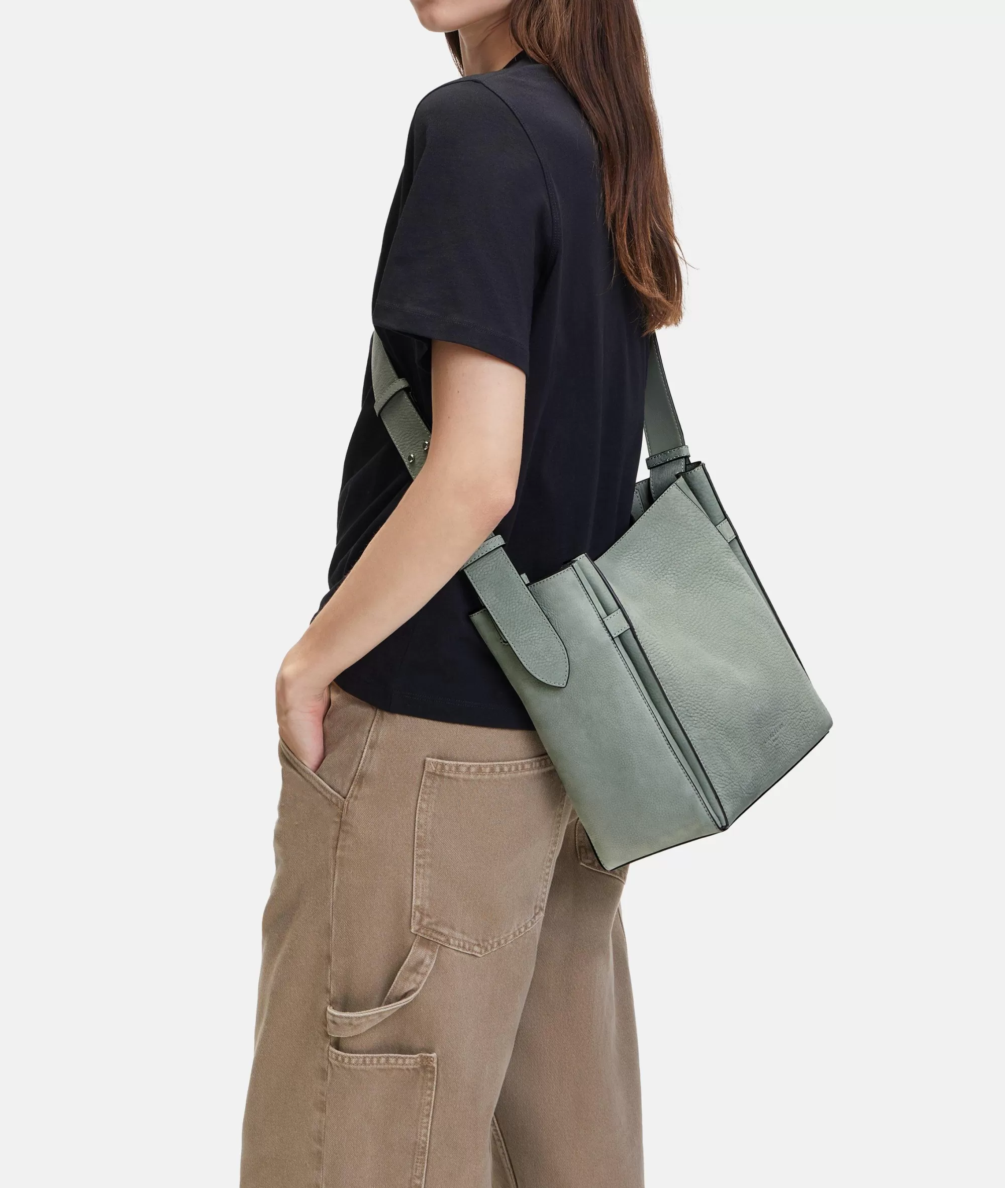 LIEBESKIND BERLIN  Business Bags | Ledertaschen<Hilla Hobo M salbeigrün