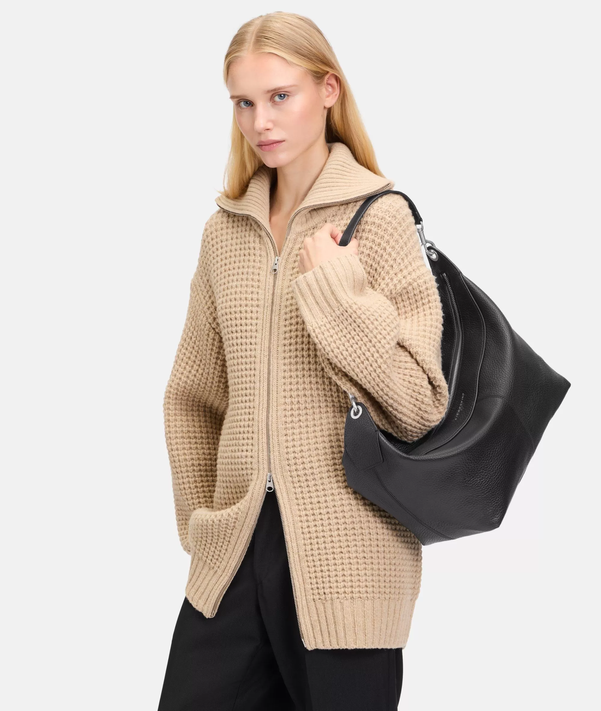 LIEBESKIND BERLIN  Ledertaschen | Schultertaschen<Hobo M schwarz