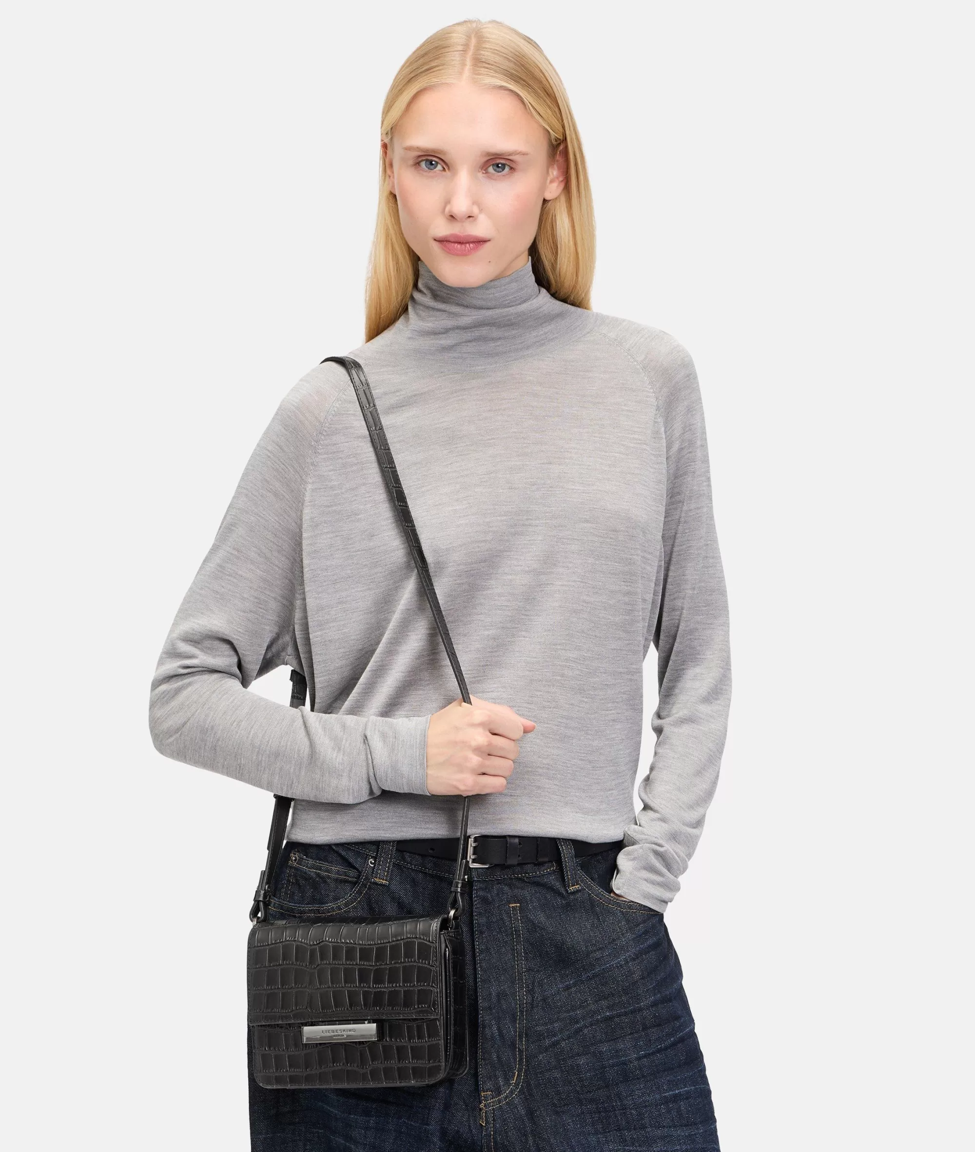 LIEBESKIND BERLIN  Umhängetaschen<Kroko Alex Crossbody S schwarz