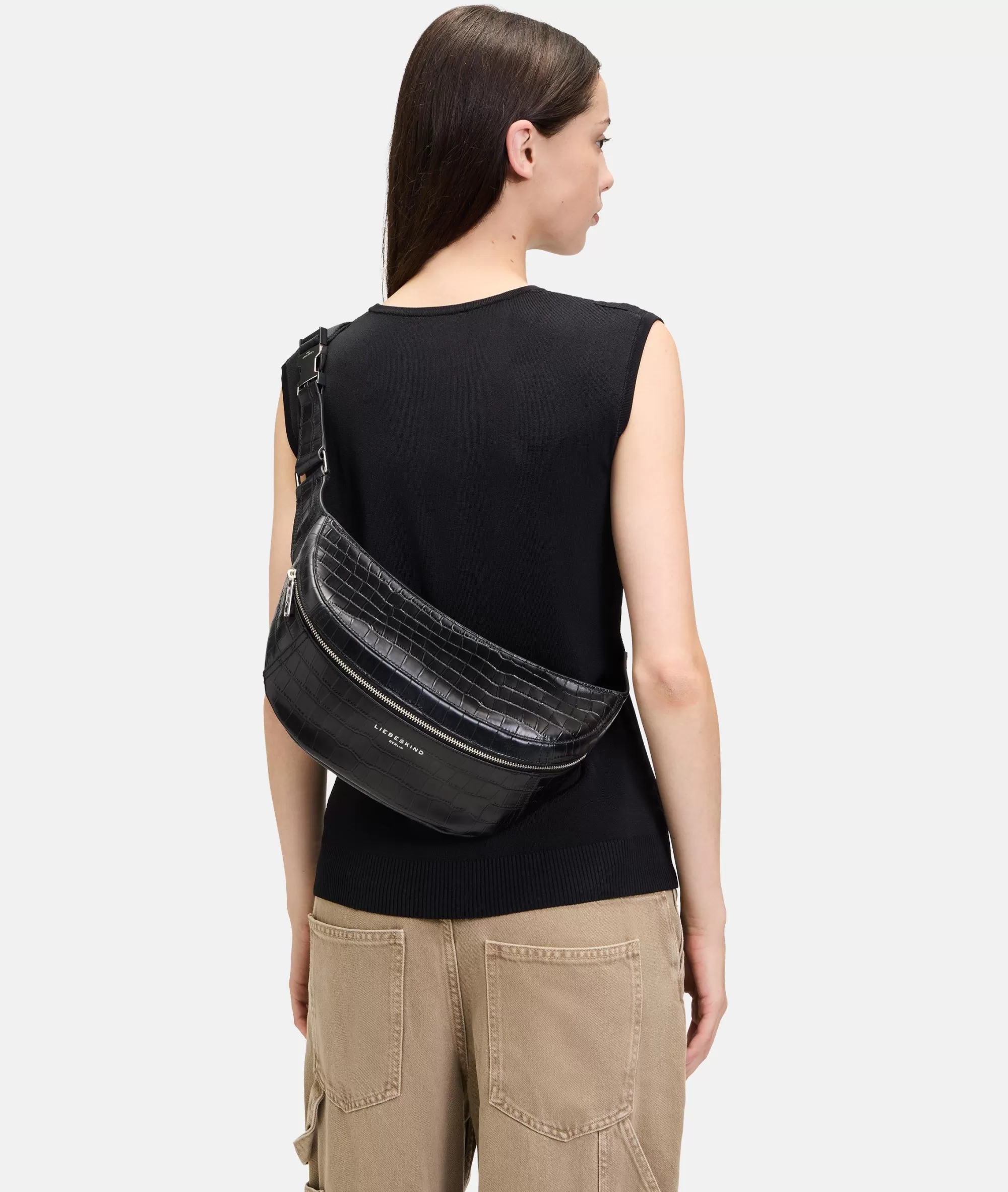 LIEBESKIND BERLIN  Ledertaschen | Gürteltaschen<Kroko Chudy Belt-Bag schwarz