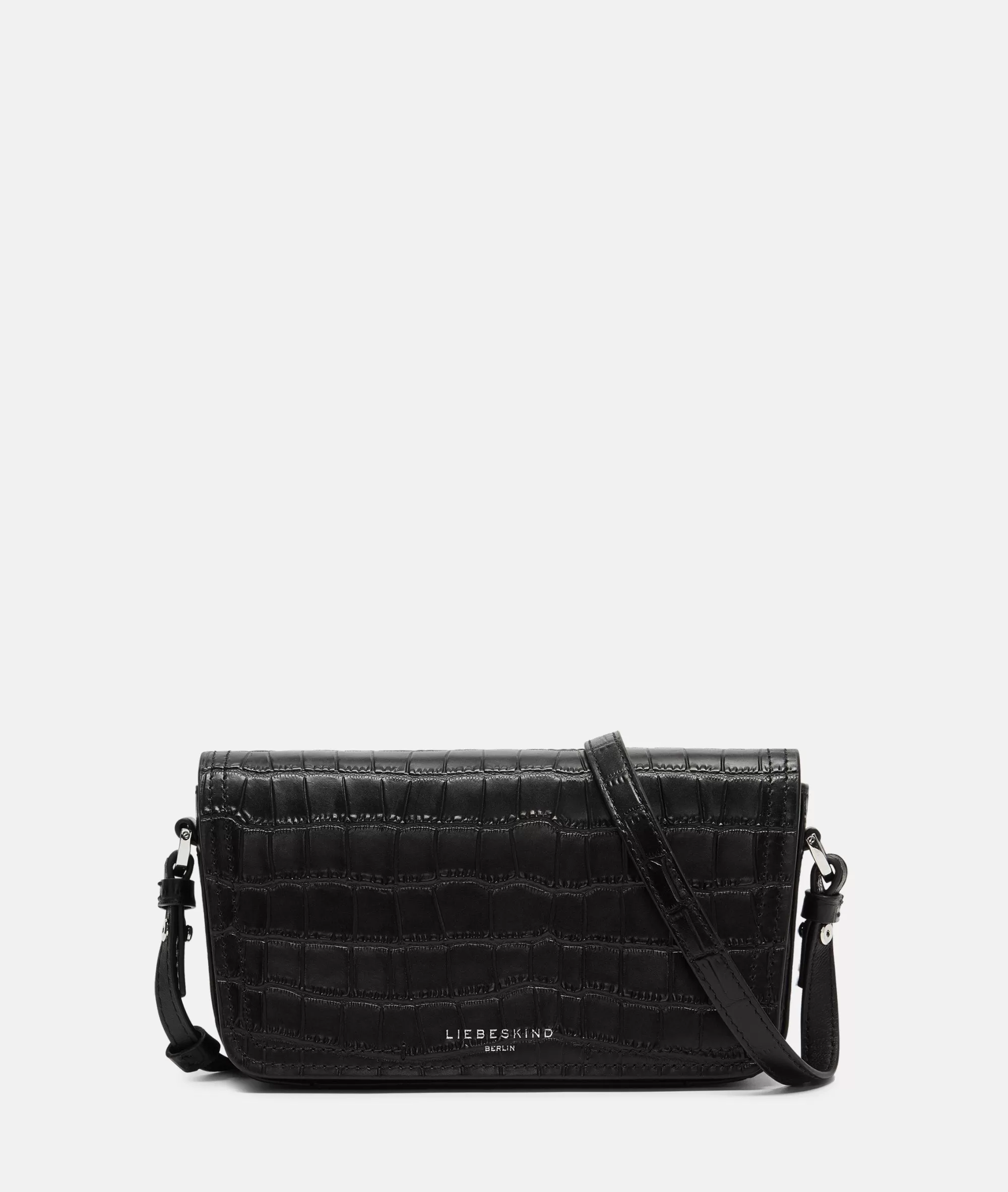 LIEBESKIND BERLIN  Ledertaschen | Umhängetaschen<Kroko Chudy Crossbody S schwarz