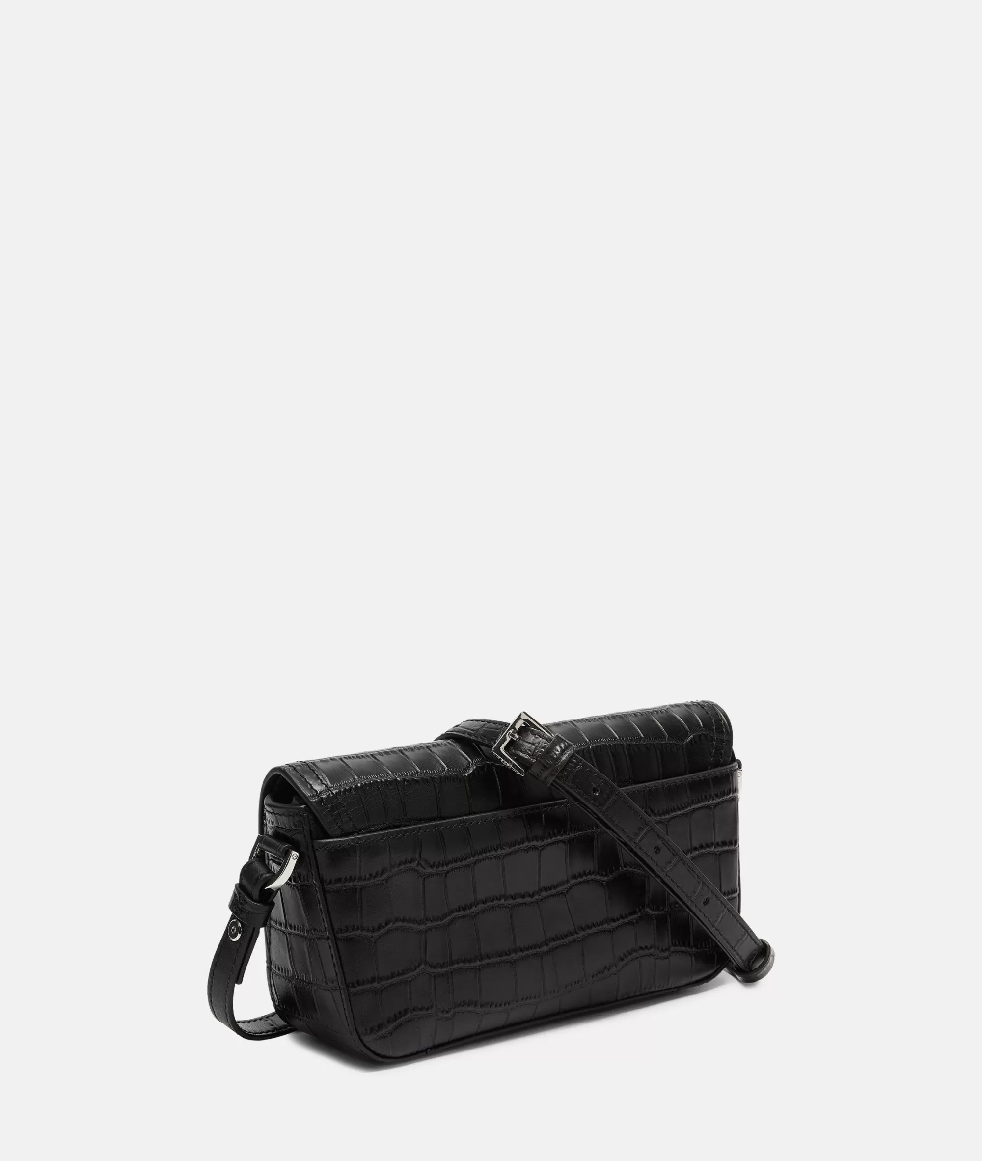 LIEBESKIND BERLIN  Ledertaschen | Umhängetaschen<Kroko Chudy Crossbody S schwarz