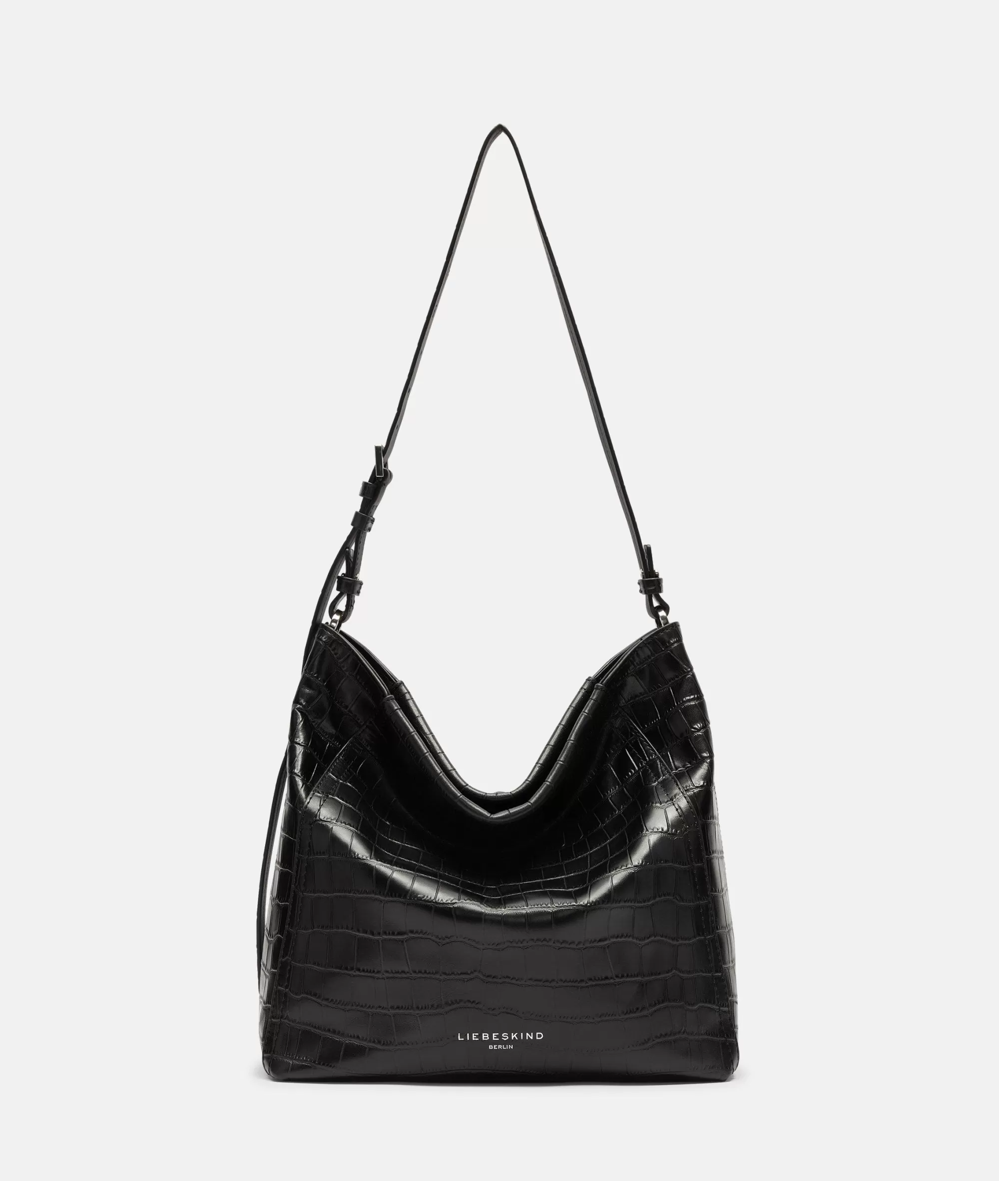 LIEBESKIND BERLIN  Ledertaschen | Schultertaschen<Kroko Chudy Hobo M schwarz