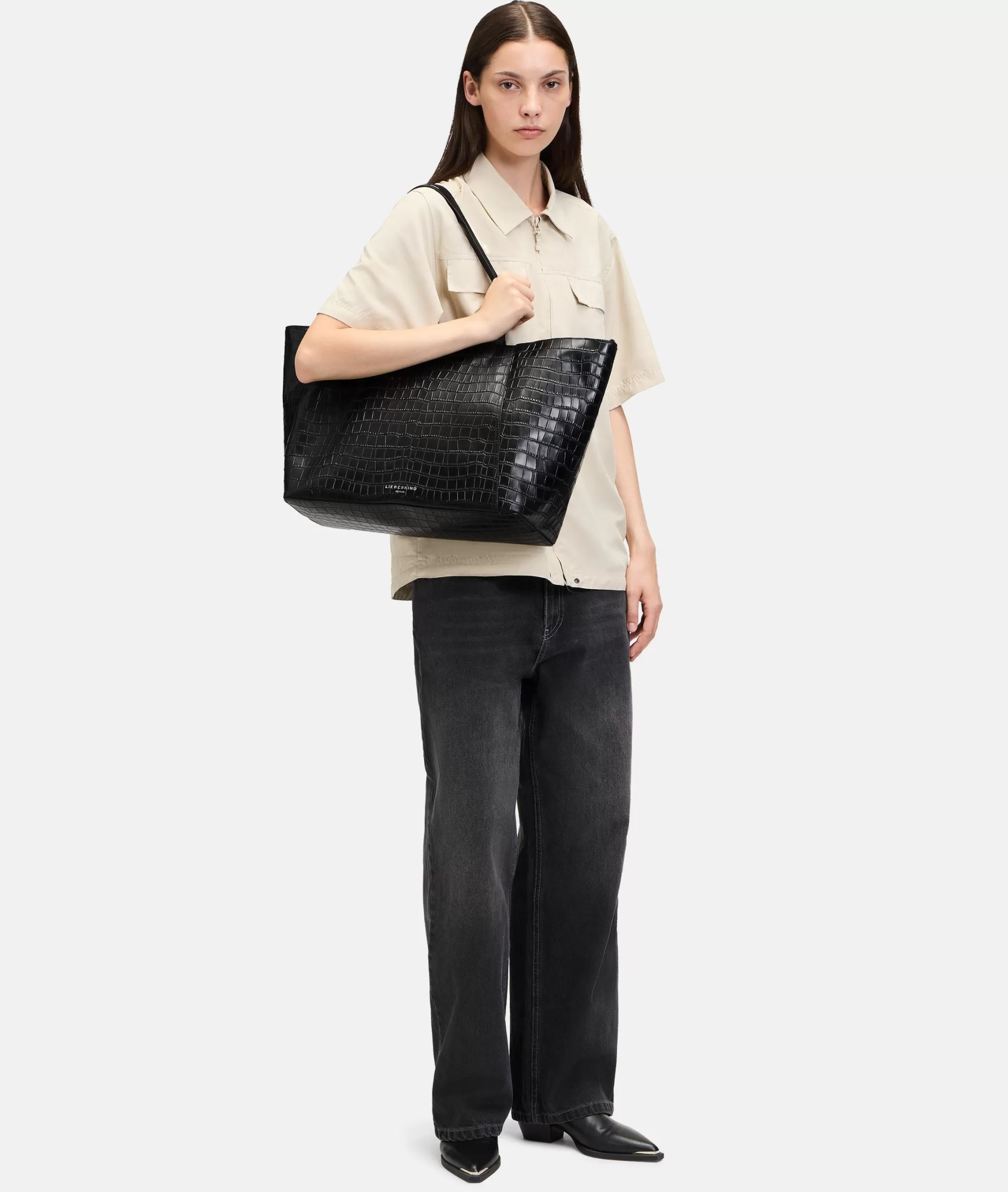 LIEBESKIND BERLIN  Bestseller | Business Bags<Kroko Chudy Shopper  L schwarz