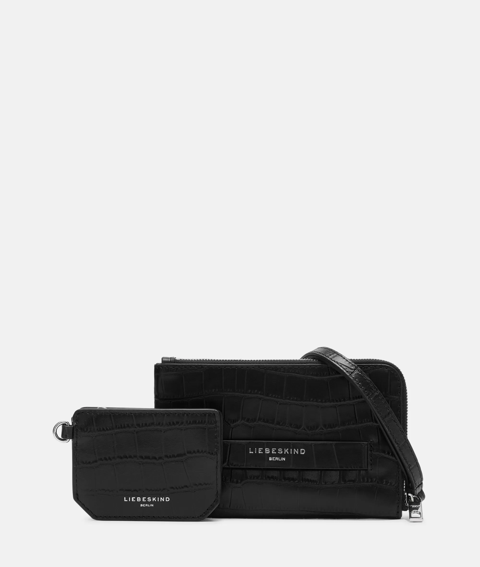 LIEBESKIND BERLIN  Ledertaschen | Clutches<Kroko Lora Pouch schwarz