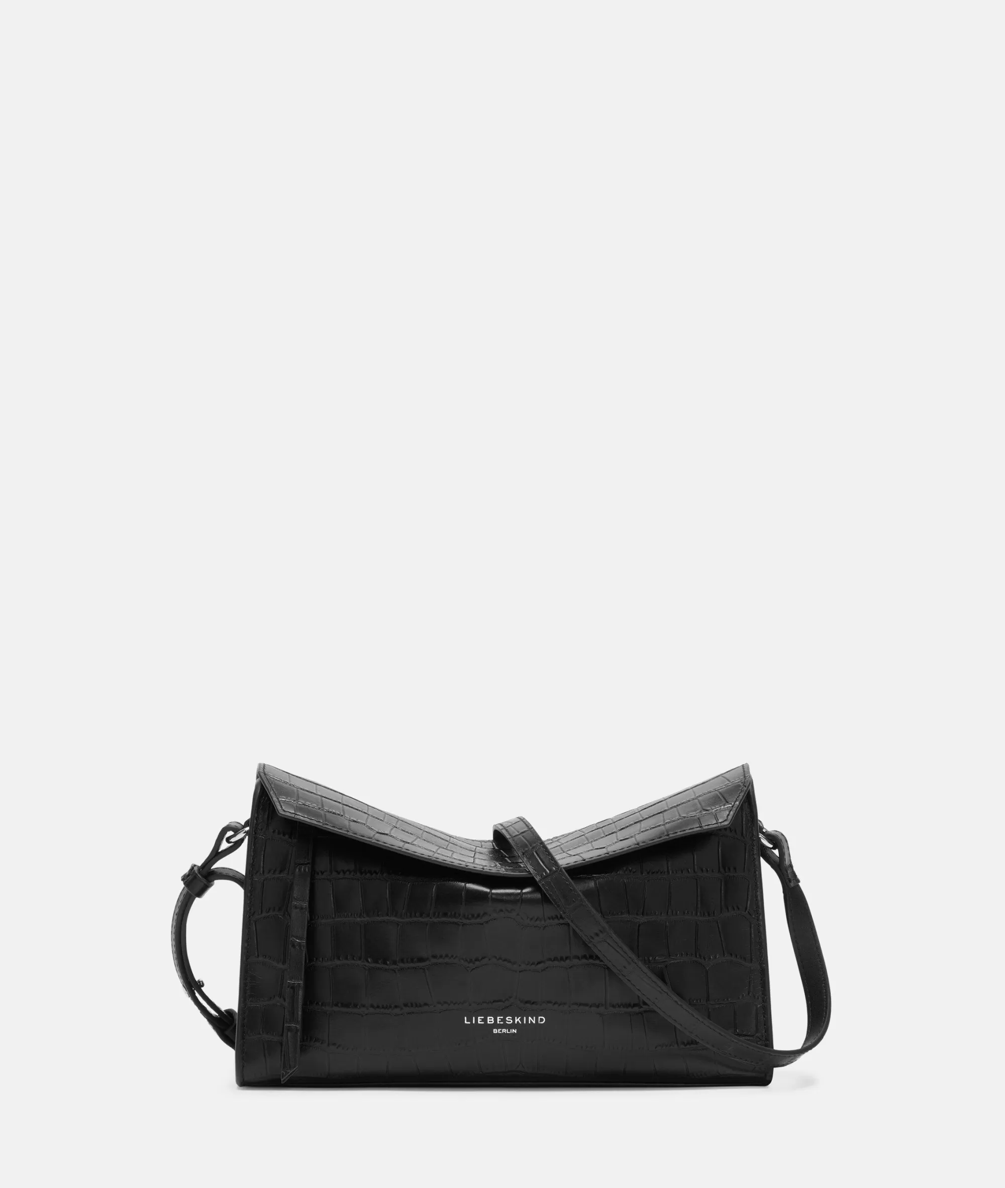 LIEBESKIND BERLIN  Ledertaschen | Umhängetaschen<Kroko Lora Shoulder-Bag S schwarz