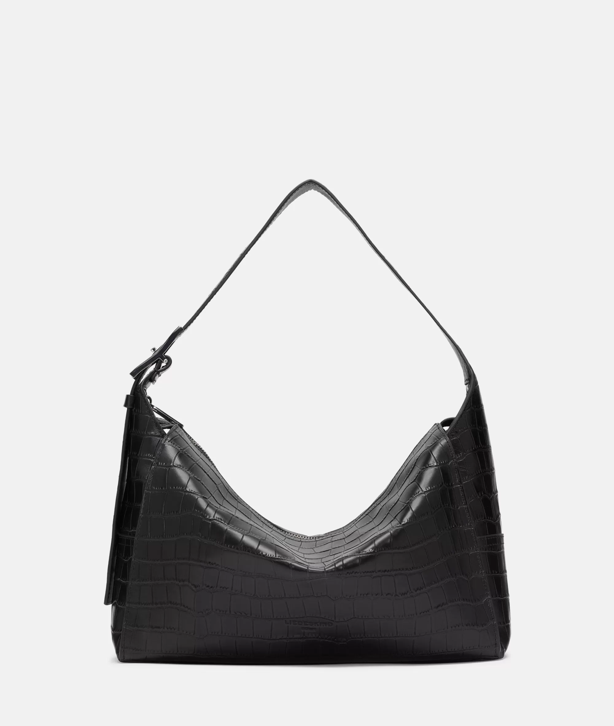 LIEBESKIND BERLIN  Ledertaschen | Schultertaschen<Kroko Lou Hobo M schwarz