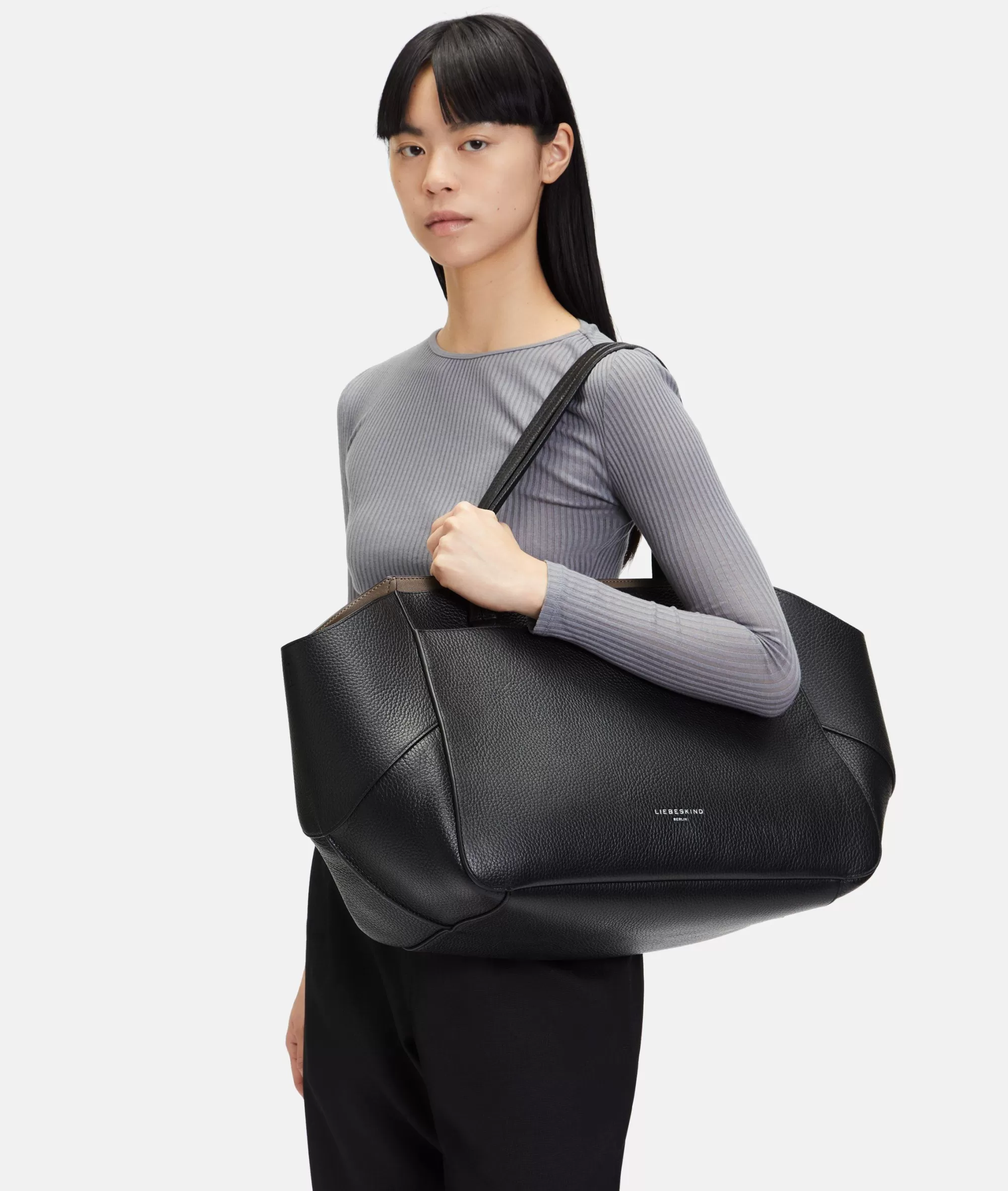 LIEBESKIND BERLIN  Ledertaschen | Shopper<Lilly Satchel XL schwarz