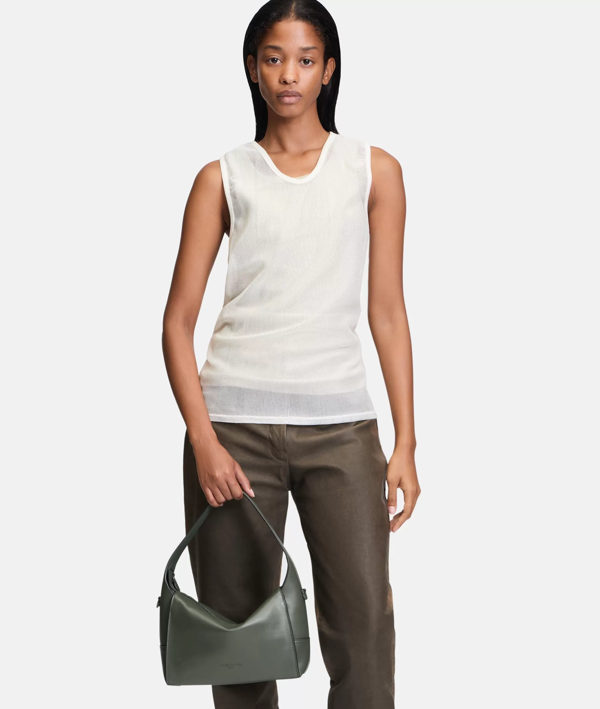 LIEBESKIND BERLIN  Ledertaschen | Schultertaschen<Lou Hobo S olivgrün