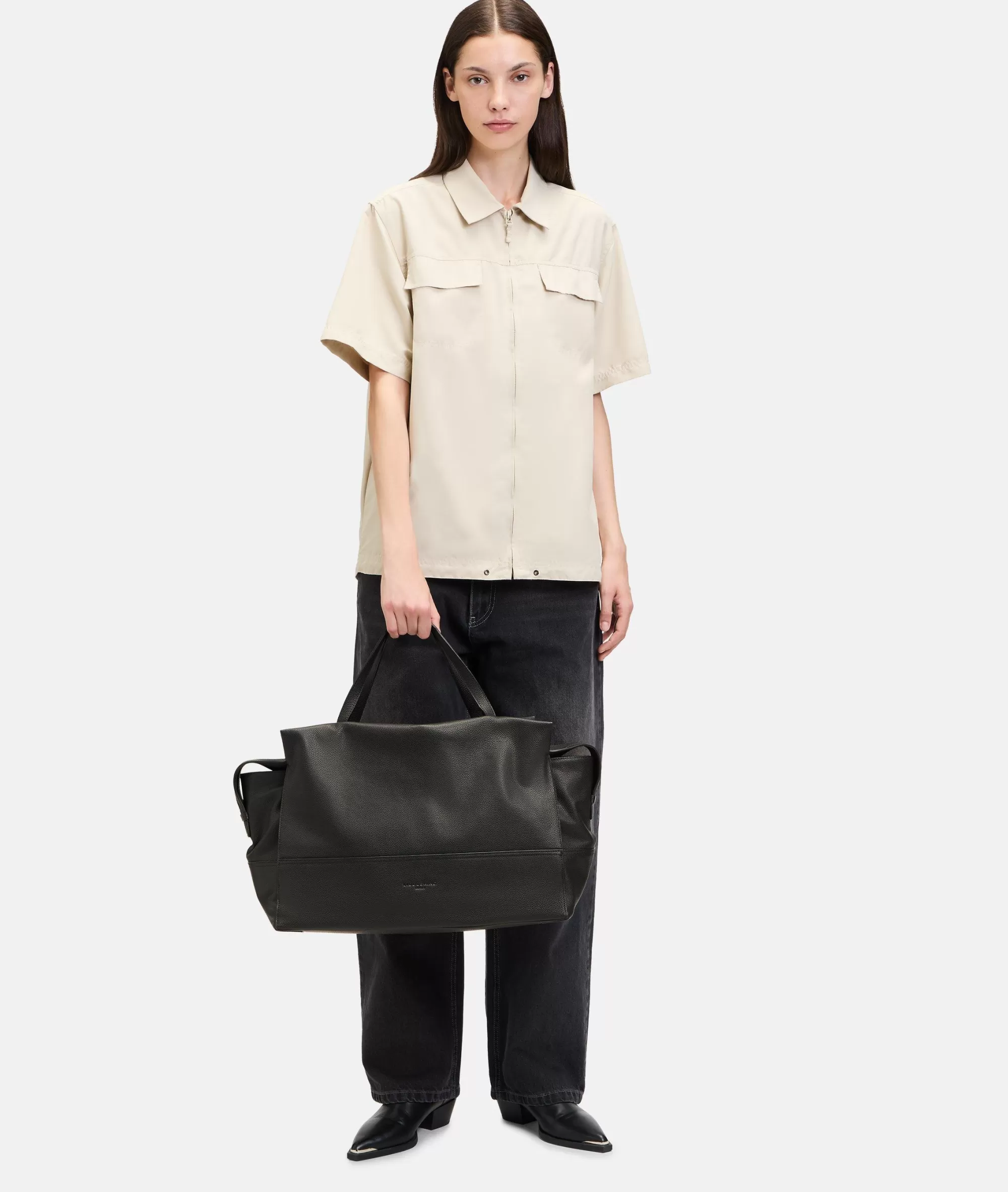 LIEBESKIND BERLIN  Ledertaschen | Schultertaschen<Lou Weekender XL schwarz