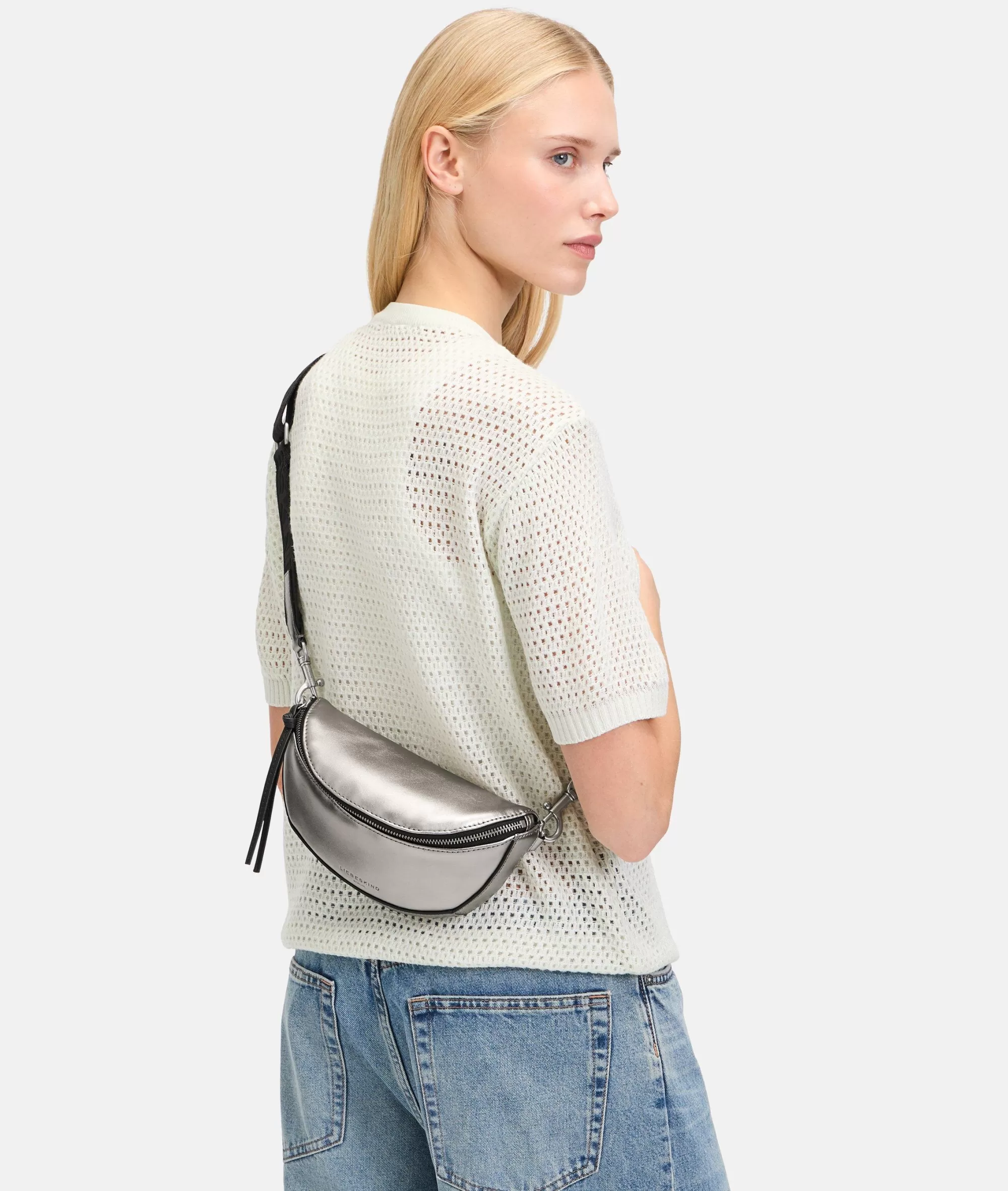 LIEBESKIND BERLIN  Ledertaschen | Gürteltaschen<Metallic Belt-Bag M silber