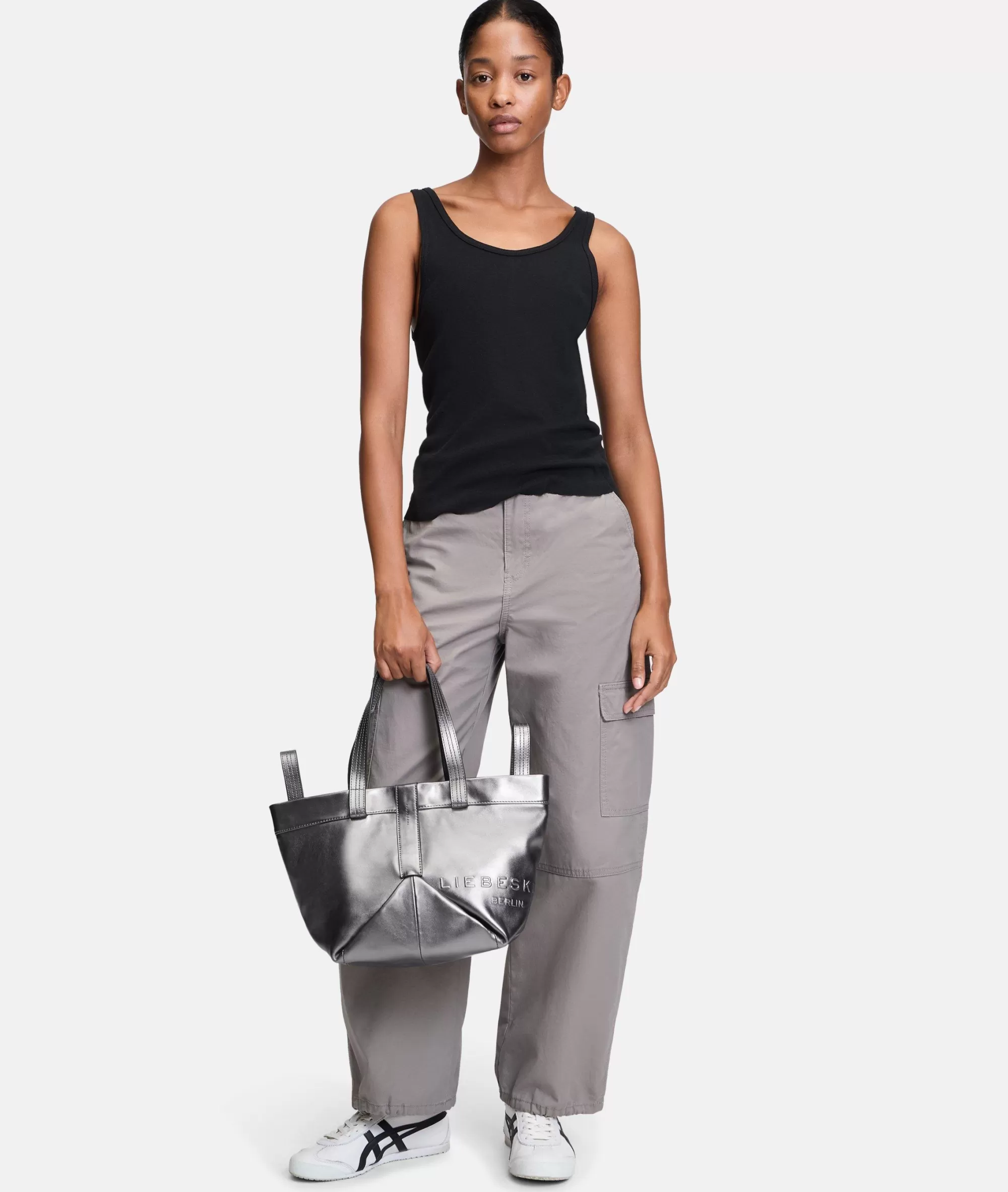LIEBESKIND BERLIN  Ledertaschen | Shopper<Metallic Elvira Shopper S silber