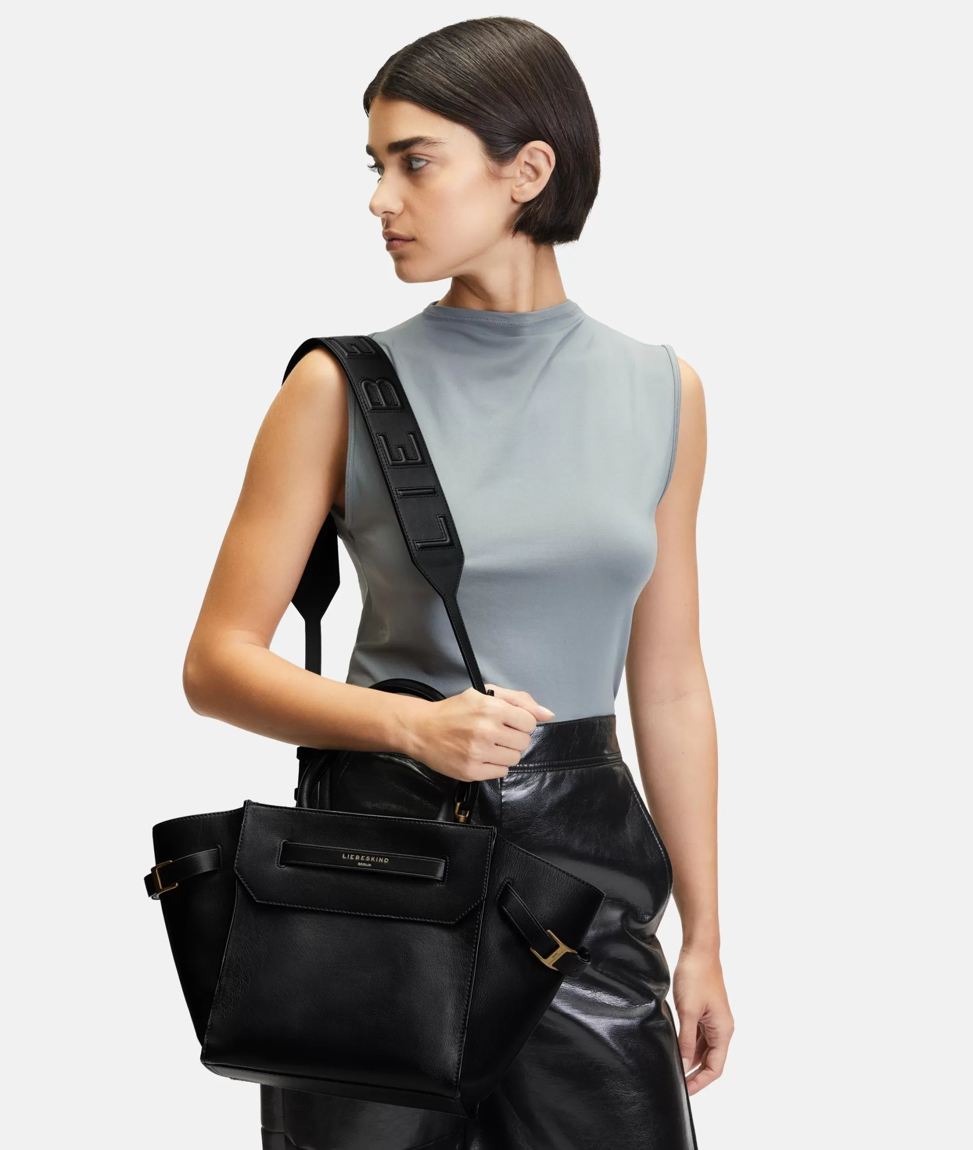 LIEBESKIND BERLIN  Schultergurte<Paper Bag Shoulder Strap schwarz