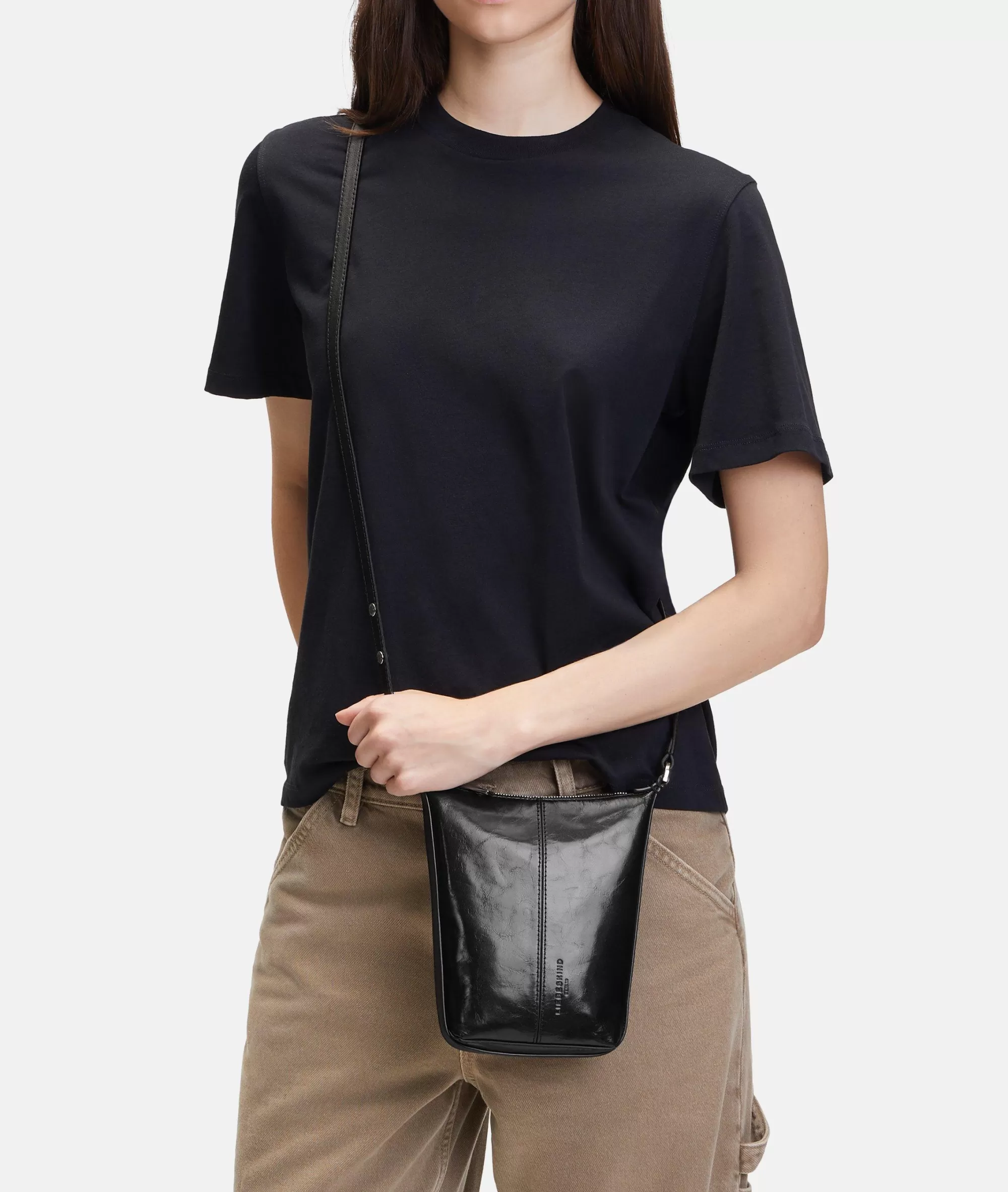 LIEBESKIND BERLIN  Ledertaschen | Umhängetaschen<Paris Crossbody XS schwarz