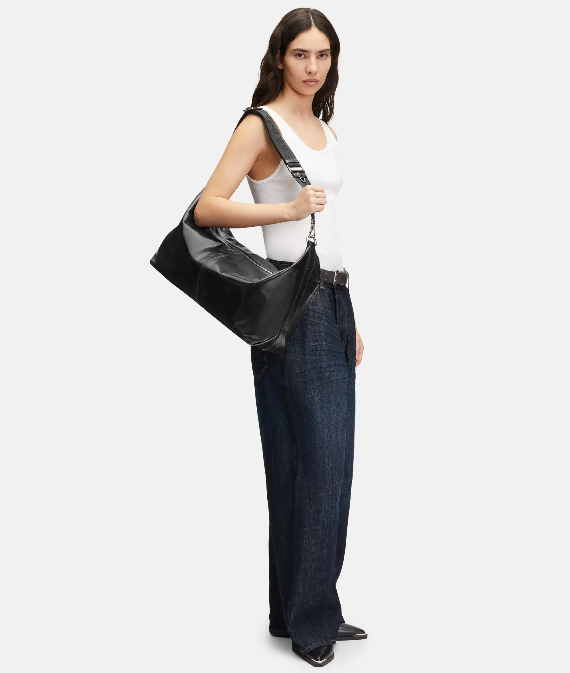 LIEBESKIND BERLIN  Ledertaschen | Schultertaschen<Paris Hobo L schwarz
