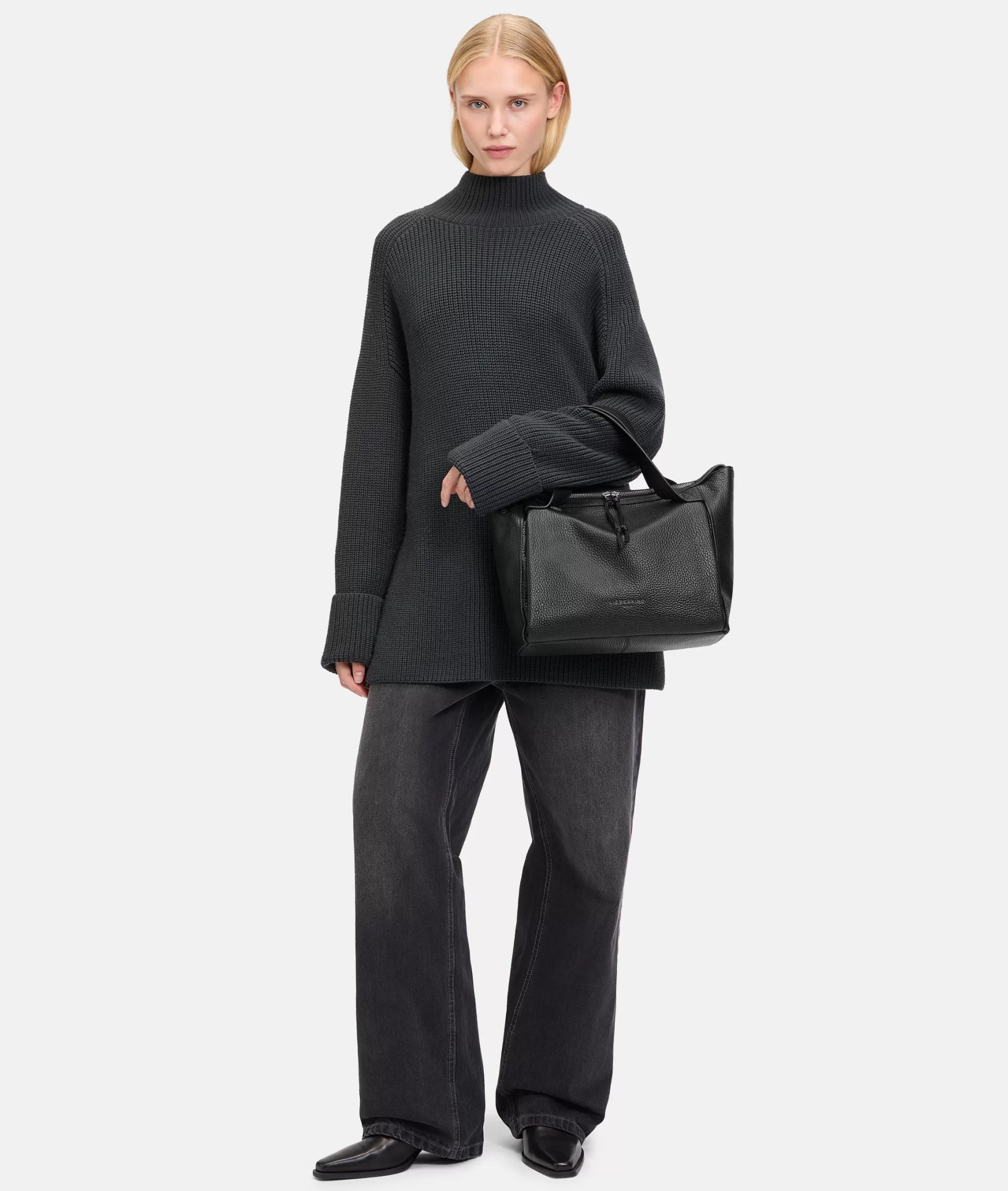 LIEBESKIND BERLIN  Ledertaschen | Schultertaschen<Satchel M schwarz