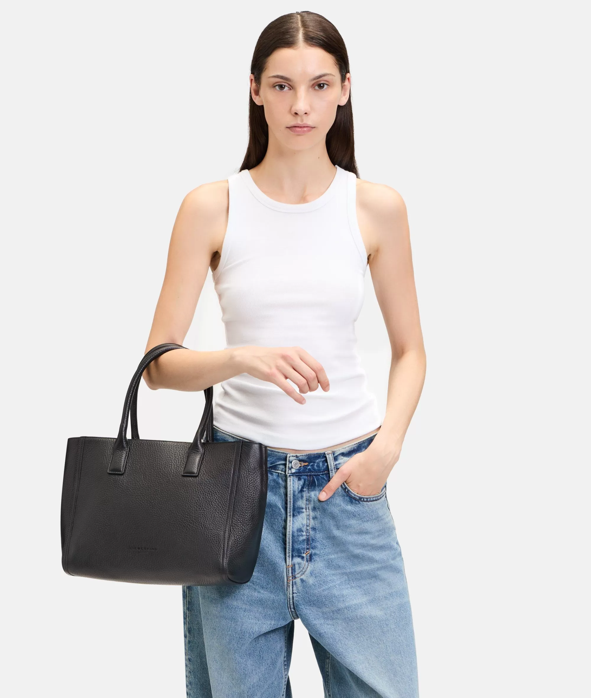 LIEBESKIND BERLIN  Ledertaschen | Shopper<Shopper Crossbody M schwarz