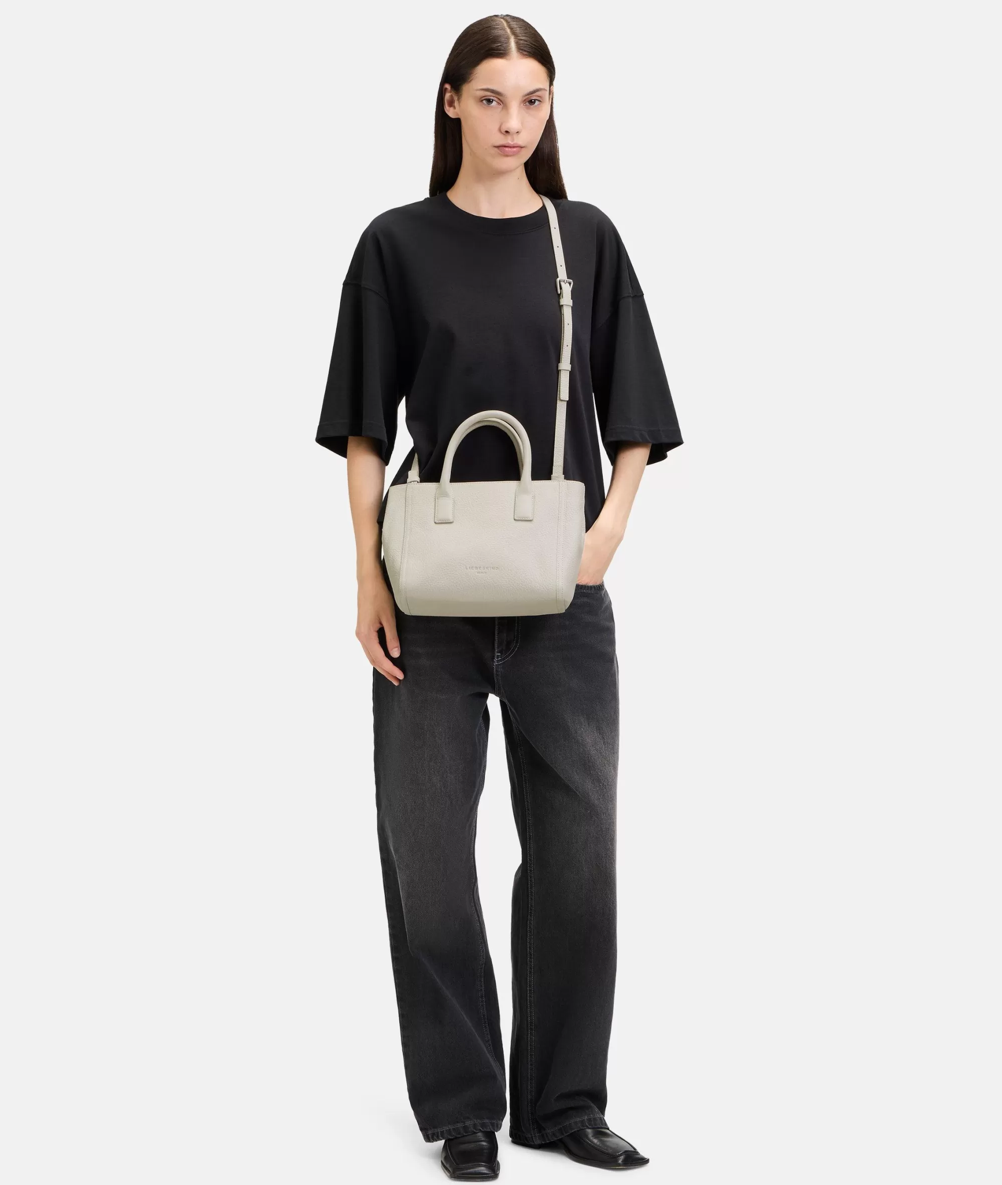 LIEBESKIND BERLIN  Ledertaschen | Umhängetaschen<Shopper Crossbody S creme