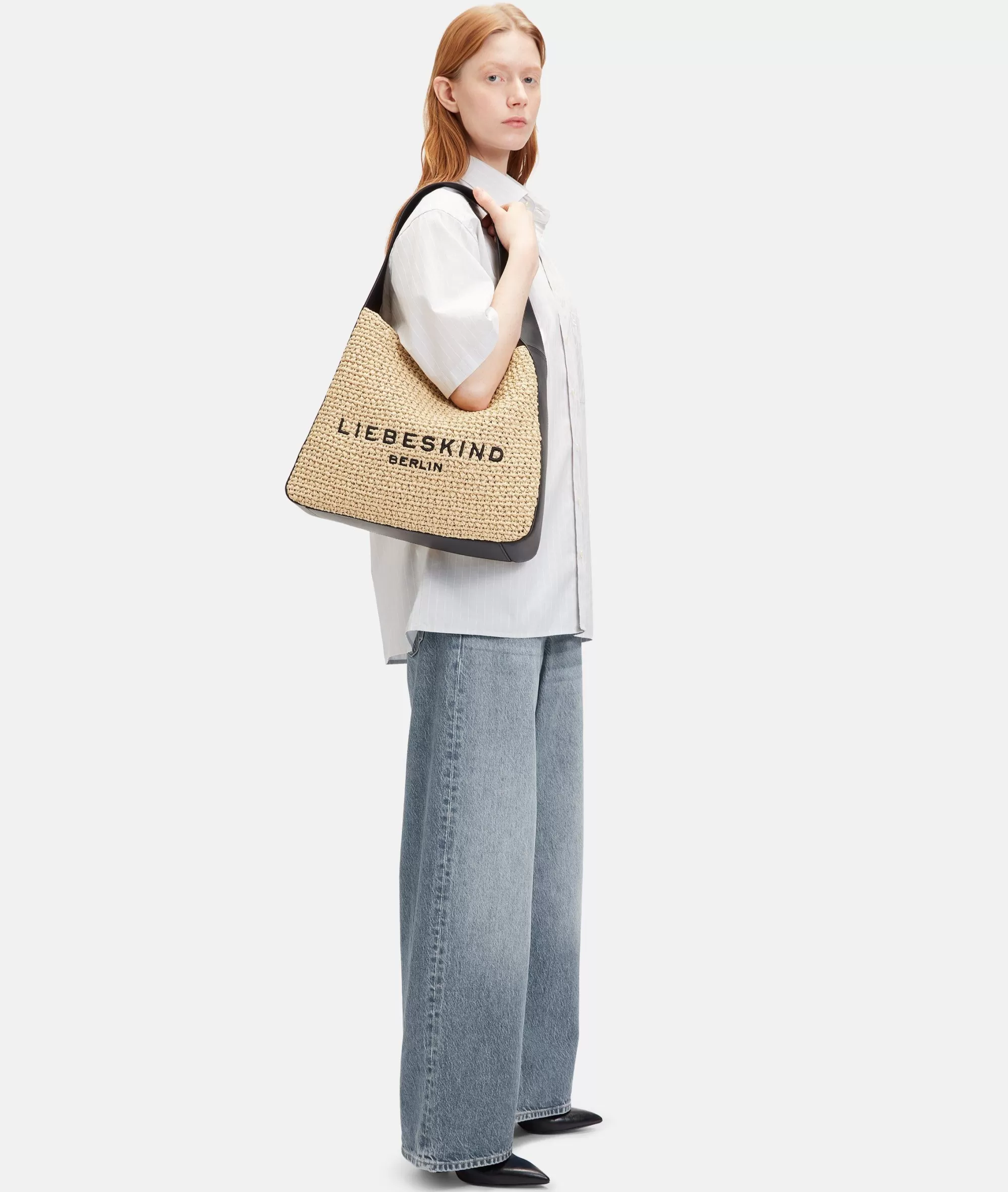 LIEBESKIND BERLIN  Schultertaschen<Straw Hobo L sandstein