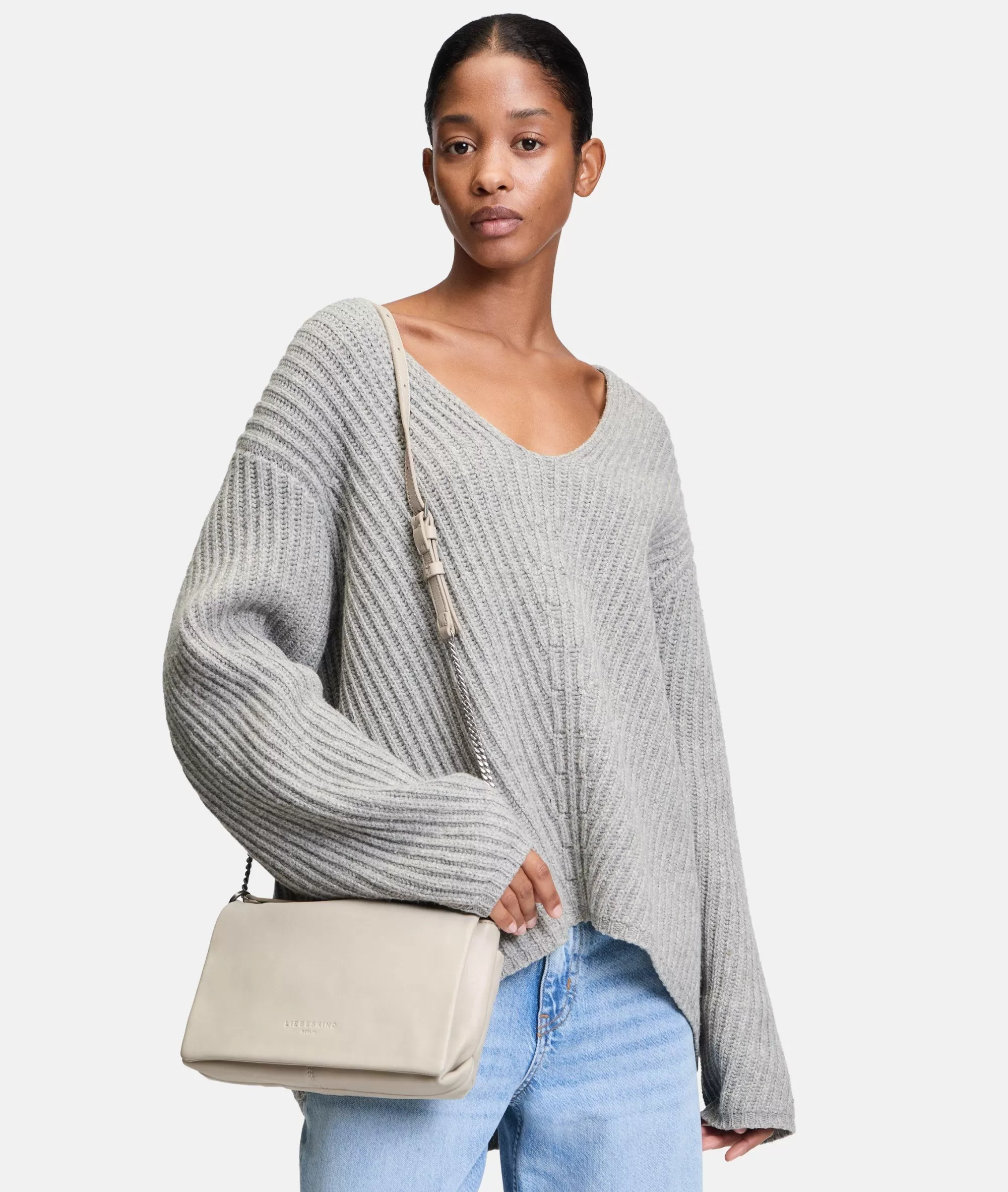 LIEBESKIND BERLIN  Ledertaschen | Umhängetaschen<Valeria Crossbody S creme